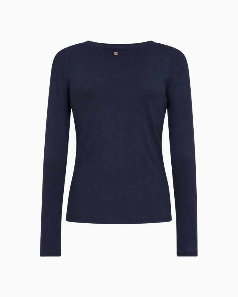 Mos Mosh Mali Long Sleeve Tee in Navy back view