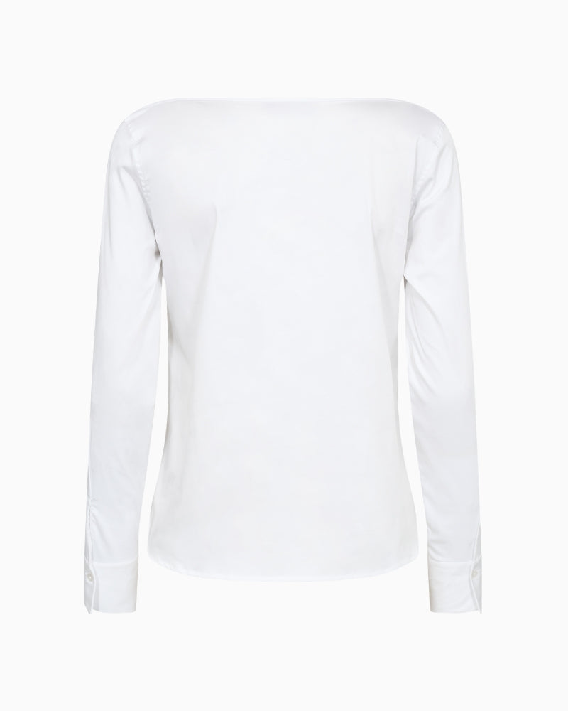 Mos Mosh Manda Boatneck Shirt in White back view