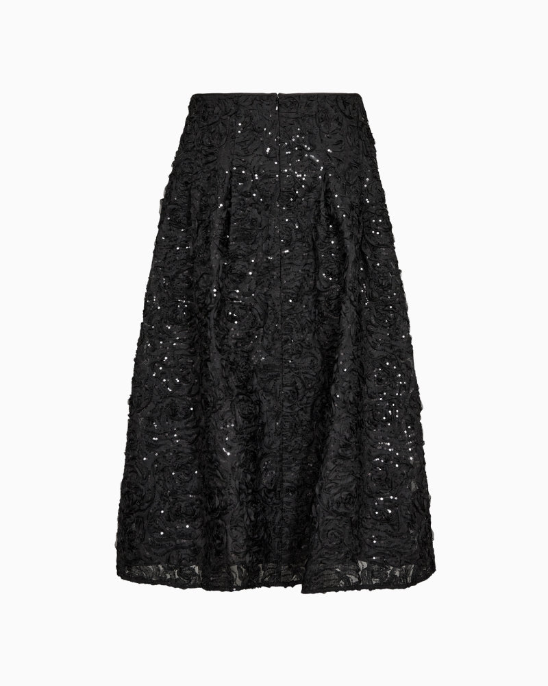 Mos Mosh Reya Sequin Skirt in Black back view