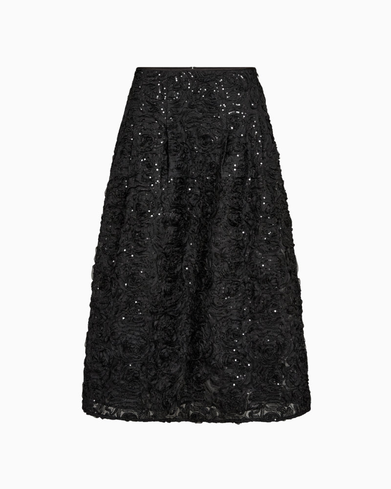 Mos Mosh Reya Sequin Skirt in Black front view