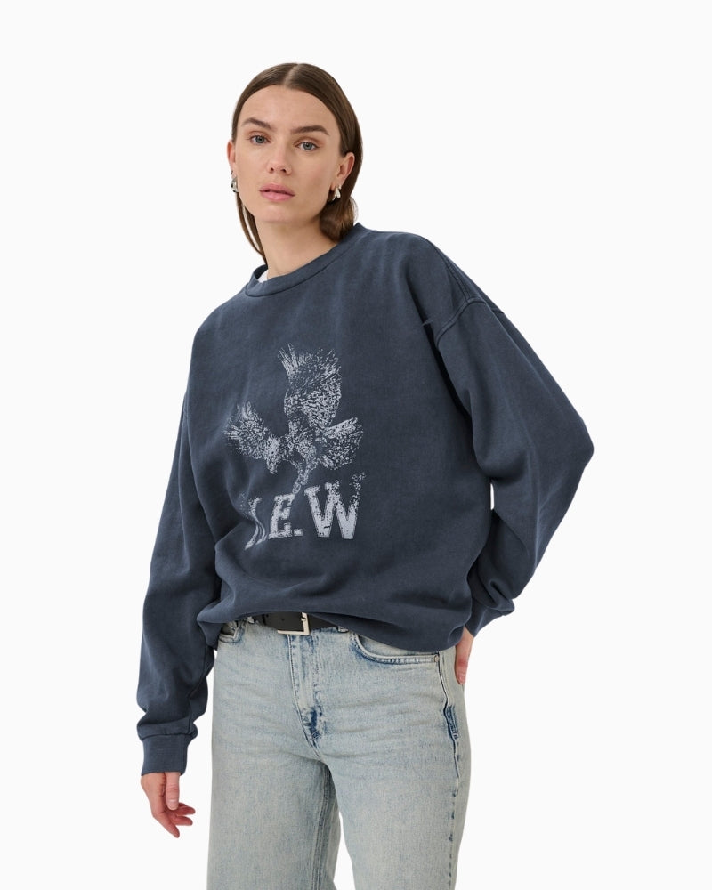 Oversized cotton sweatshirt by My Essential Wardrobe in dark grey wash