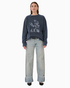 Front view of Diego sweatshirt showing bold graphic print and relaxed fit