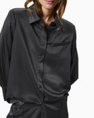 Detail of cuffs and button-down front on My Essential Wardrobe shirt