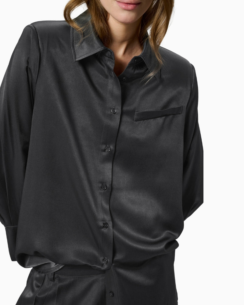 Detail of cuffs and button-down front on My Essential Wardrobe shirt