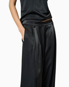 Close-up of pleat detail and LENZING™ ECOVERO™ viscose fabric