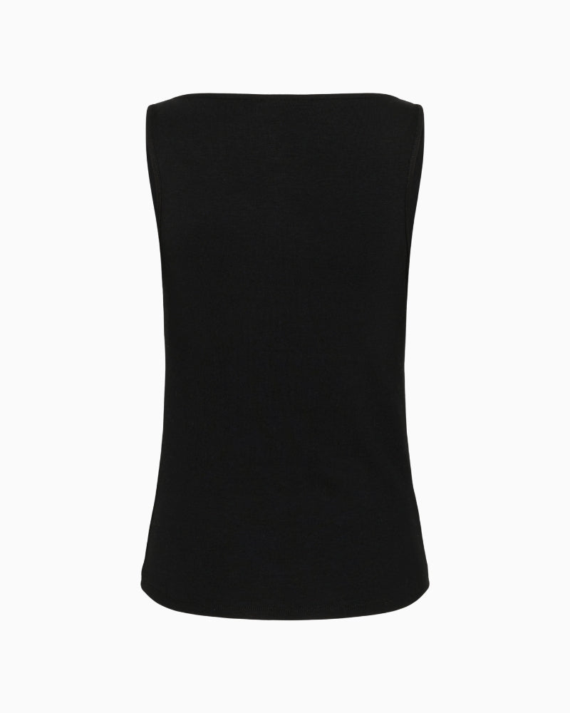 Back view of reversible jersey top with soft draped detail