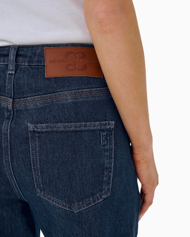 Close-up of zip fly and waistband detail on Karli jeans by My Essential Wardrobe