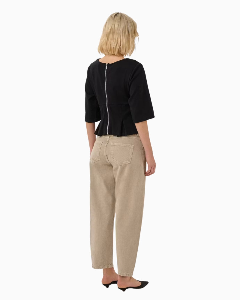 My Essential Wardrobe Apir T-Shirt in Black zipper detail