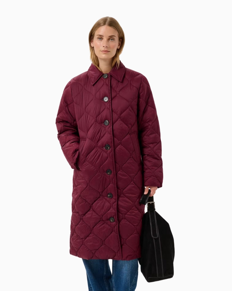 My Essential Wardrobe CarinePW Outerwear in Port front view