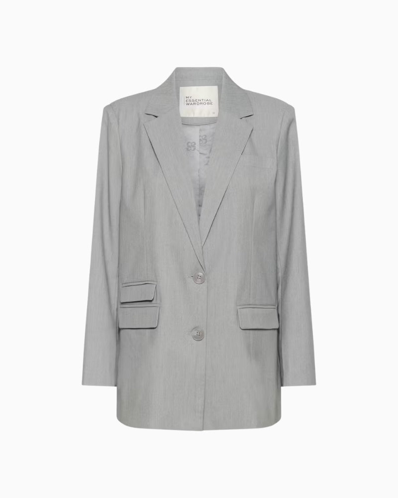 My Essential Wardrobe Hanna Blazer light grey melange front flat view