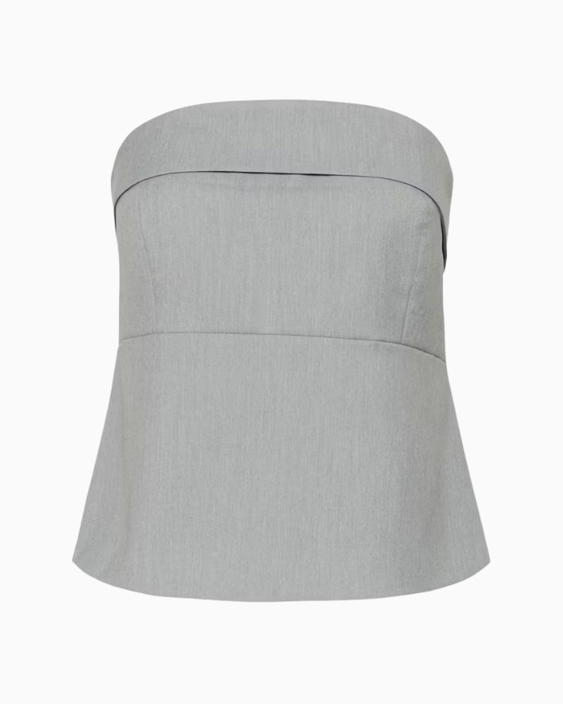 My Essential Wardrobe Hanna Corsage light grey front view