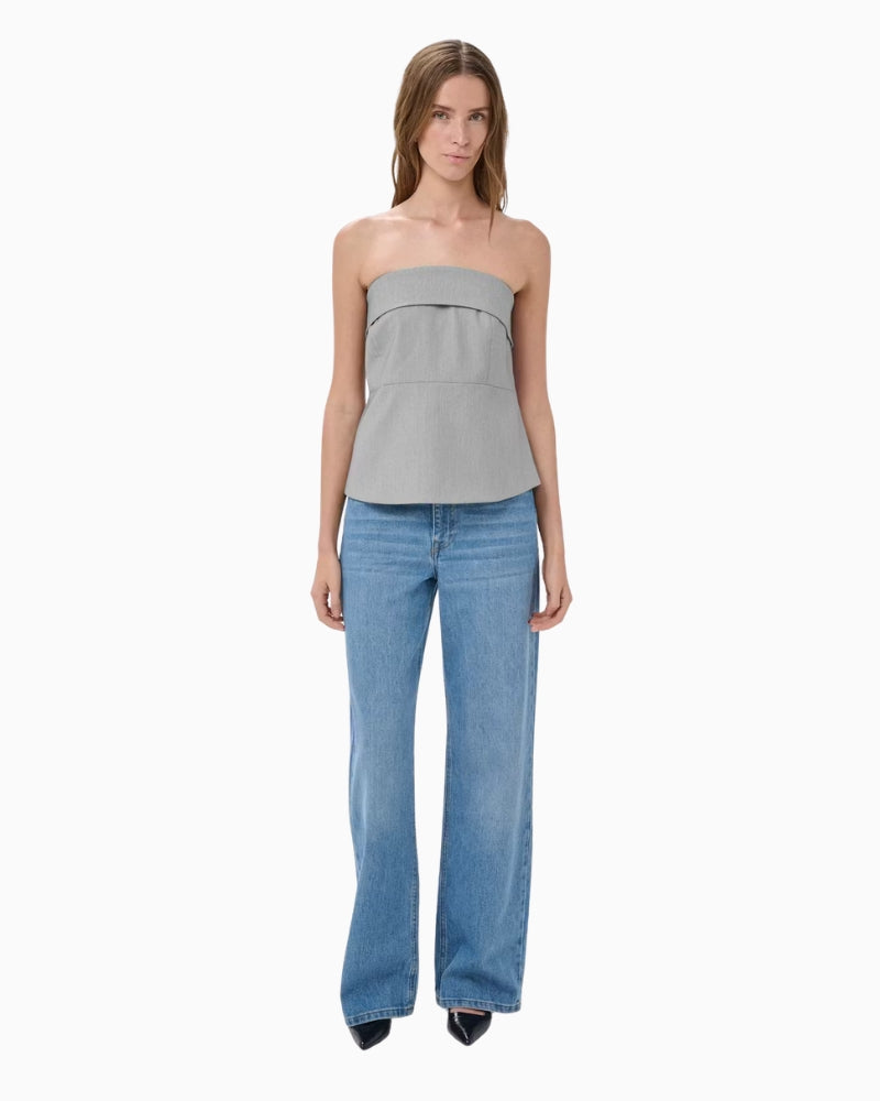 My Essential Wardrobe Hanna Corsage light grey full front view