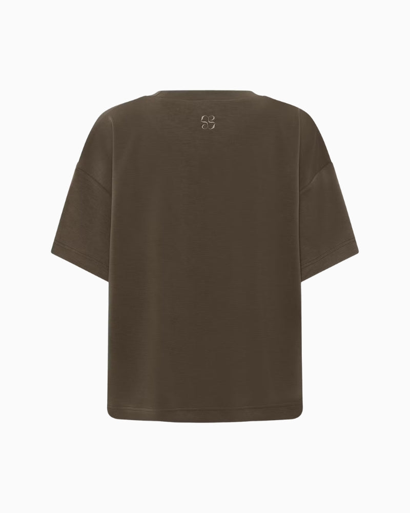 My Essential Wardrobe HelleMW T-shirt brown flat lay back view