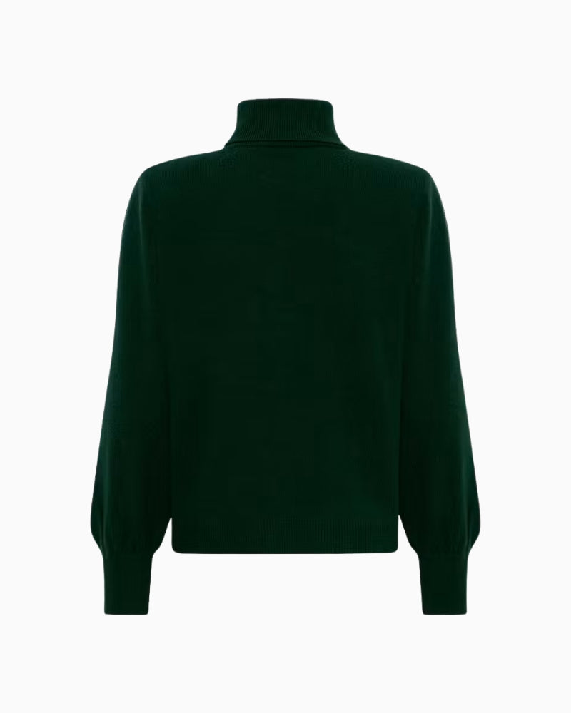 My Essential Wardrobe Jola Rollneck Pullover in Green back detail