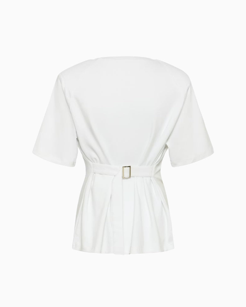 My Essential Wardrobe MWApir T-shirt white belt detail back view