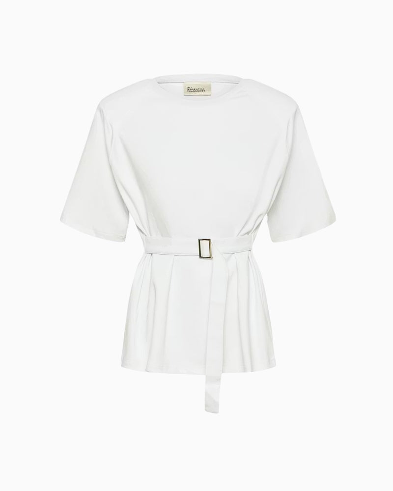 My Essential Wardrobe MWApir T-shirt white flat lay front view