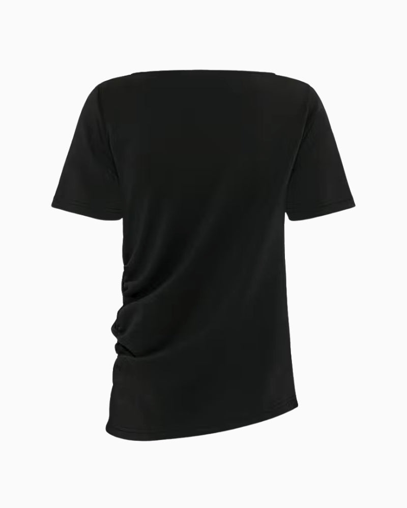My Essential Wardrobe MWHelle Blouse black fabric flat lay back view