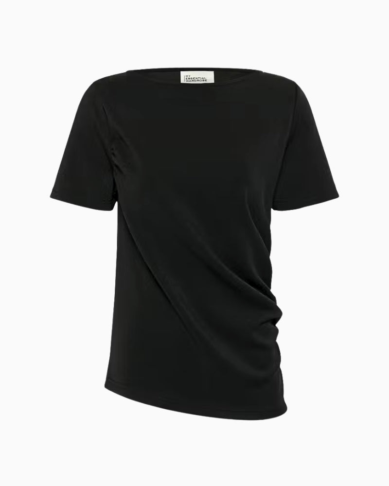 My Essential Wardrobe MWHelle Blouse black fabric flat lay front view