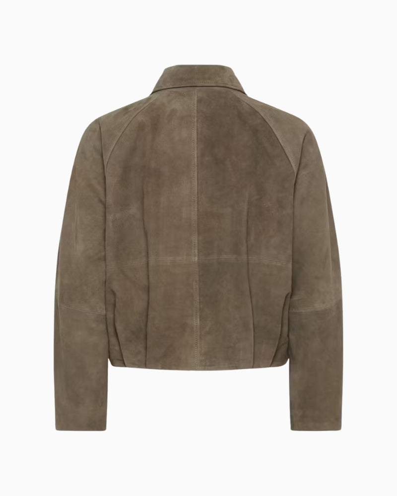 My Essential Wardrobe MWPetra Suede Jacket major brown back view