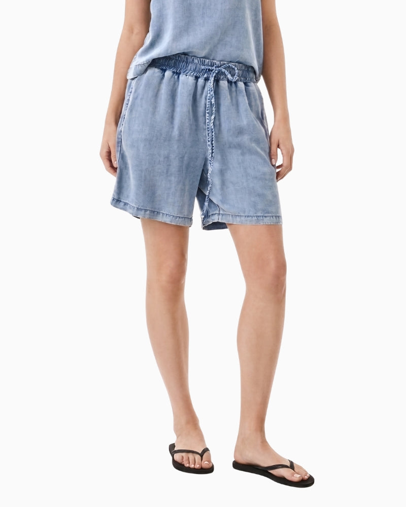 My Essential Wardrobe Nelly light denim shorts front view