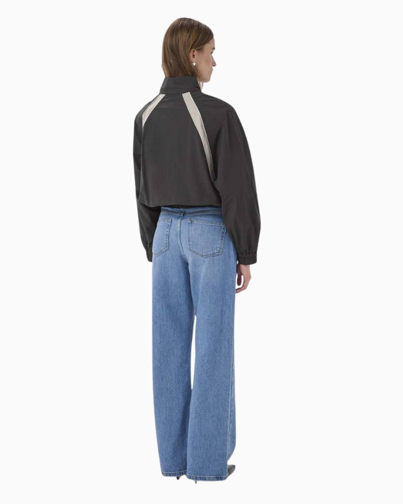 My Essential Wardrobe Tasma Track Jacket dark grey back view