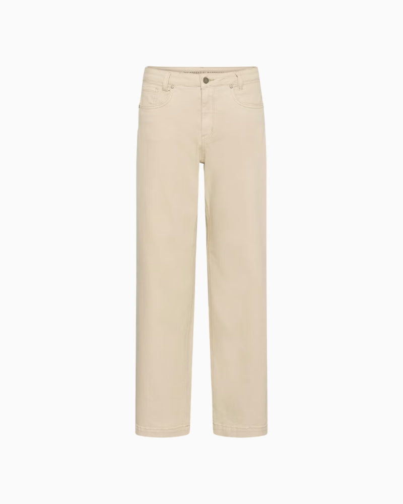 My Essential Wardrobe The Louis High Wide Jeans oatmeal nature wide leg detail