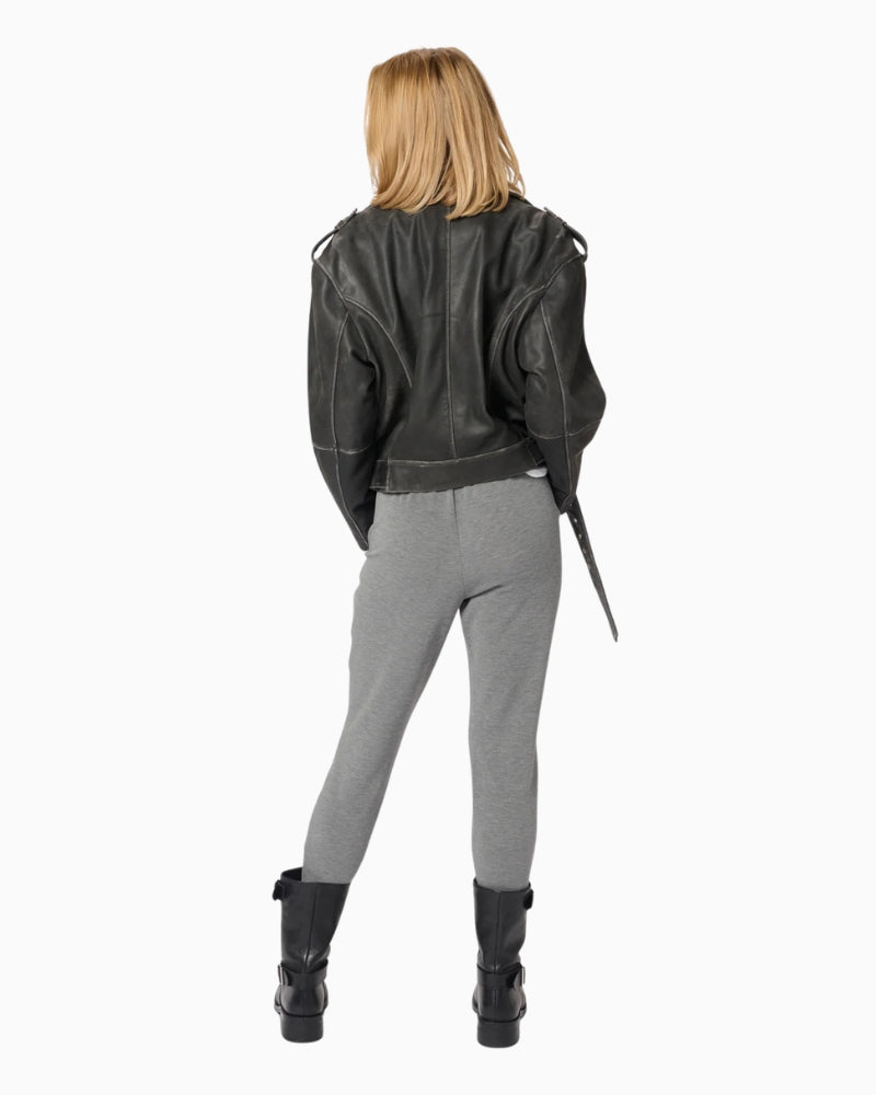 My Essential Wardrobe The Sweat Pant in Grey back view