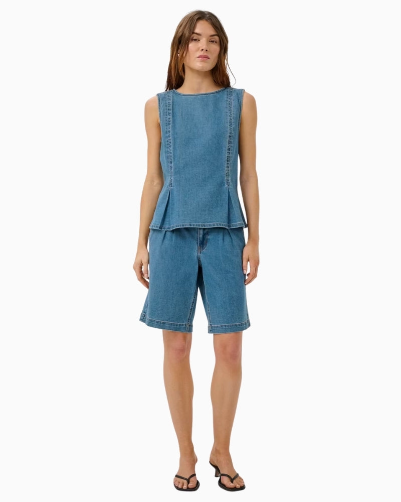 My Essential Wardrobe denim top panel seam detail