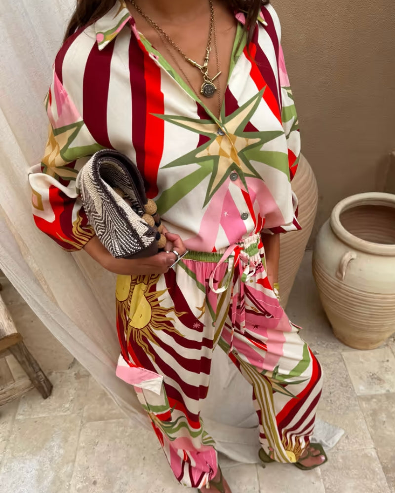 Never Fully Dressed Cirque Cargo Naomi Trousers in multi front view