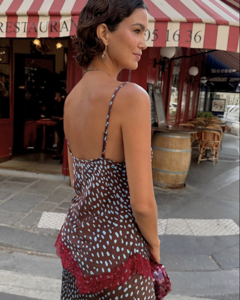 Never Fully Dressed Deer Aurelia Top in brown back view