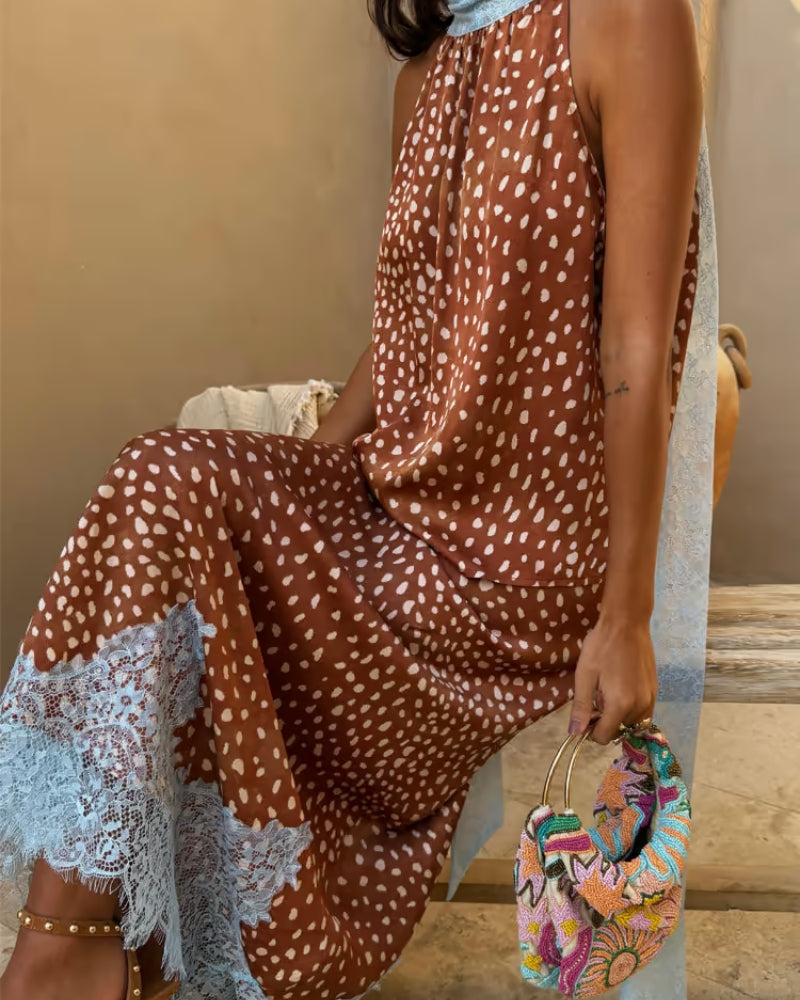 Never Fully Dressed Deer Print Maeva Skirt in brown side view