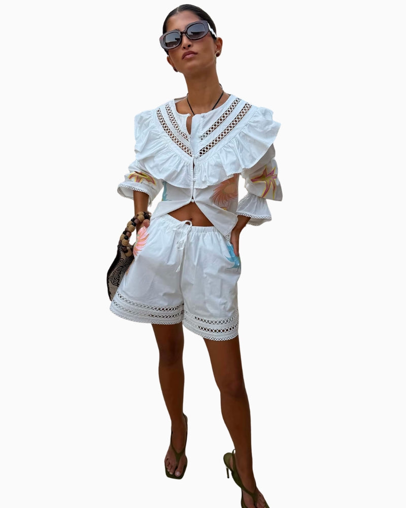 Never Fully Dressed Dreamer Willa top styled with shorts