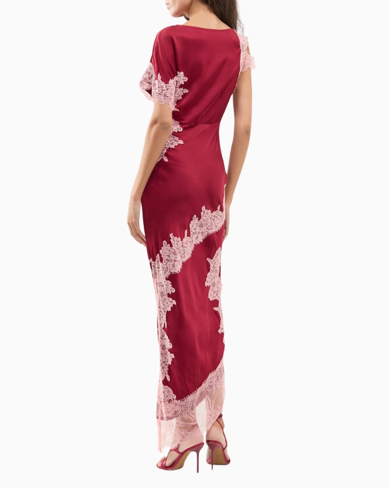 Never Fully Dressed Fearne Dress in Burgundy back view