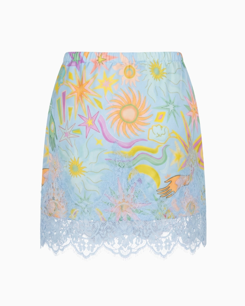 Never Fully Dressed Maeva Mini Skirt in blue back view