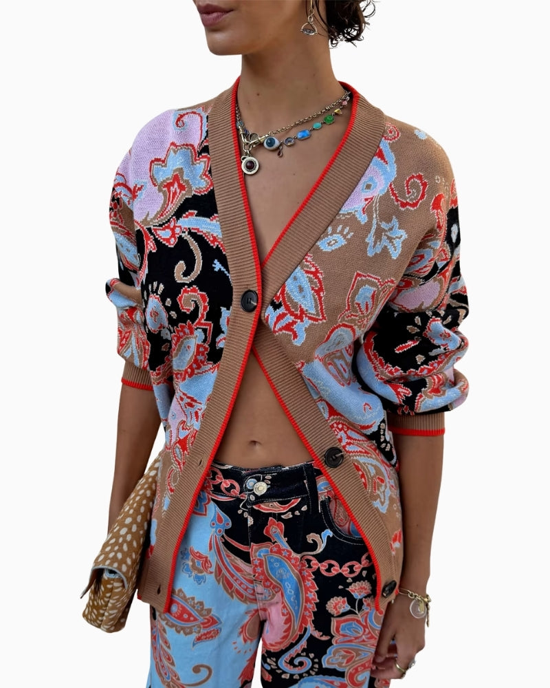 Never Fully Dressed Martha Cardigan in Multi front view