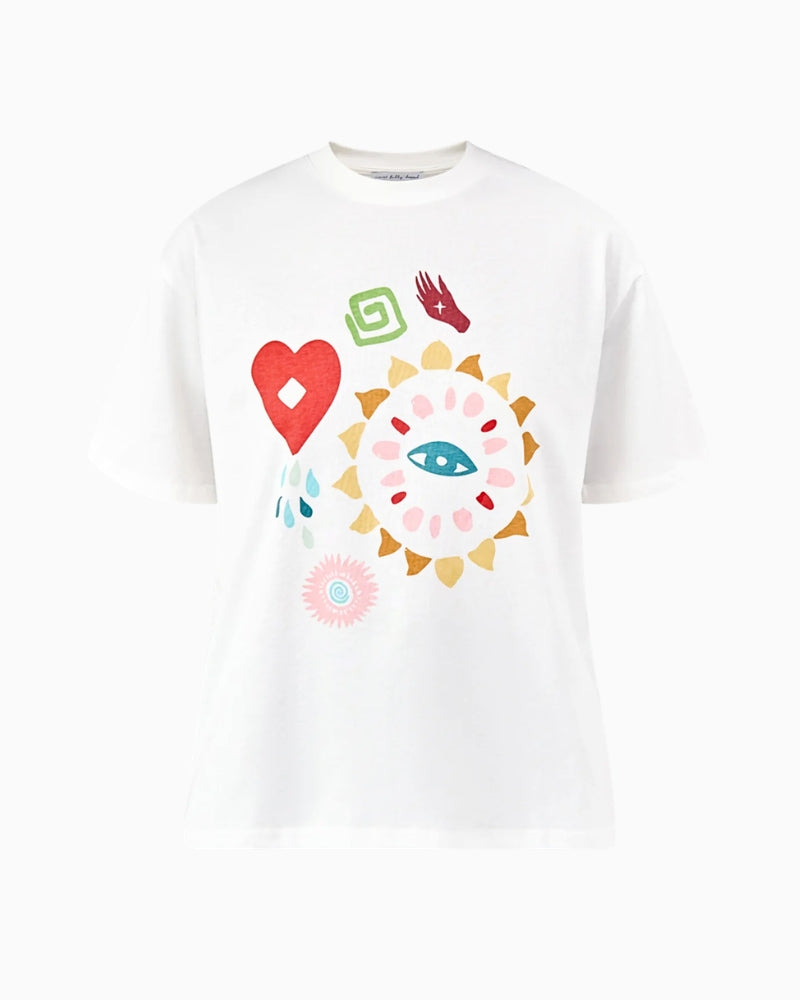 Never Fully Dressed Morocco Charms Graphic T-Shirt cream graphic detail