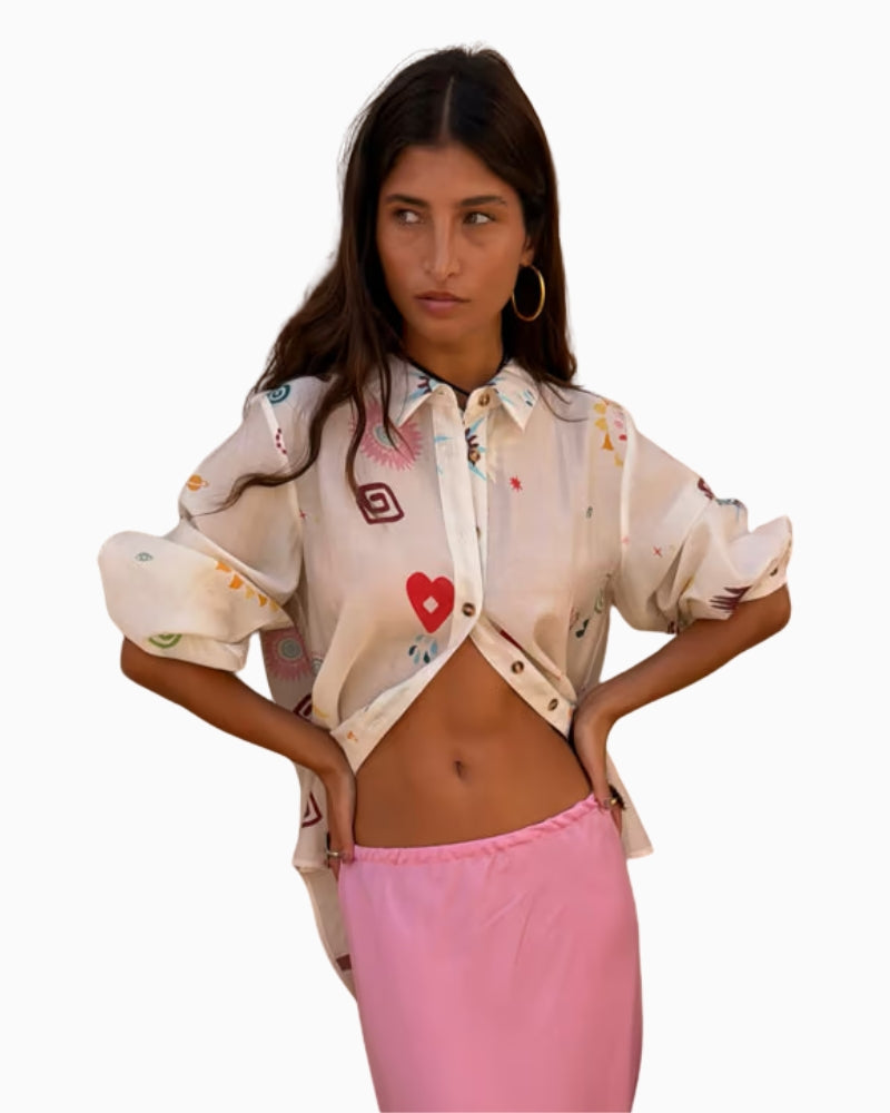 Never Fully Dressed Morocco Charms Marley Shirt white front view
