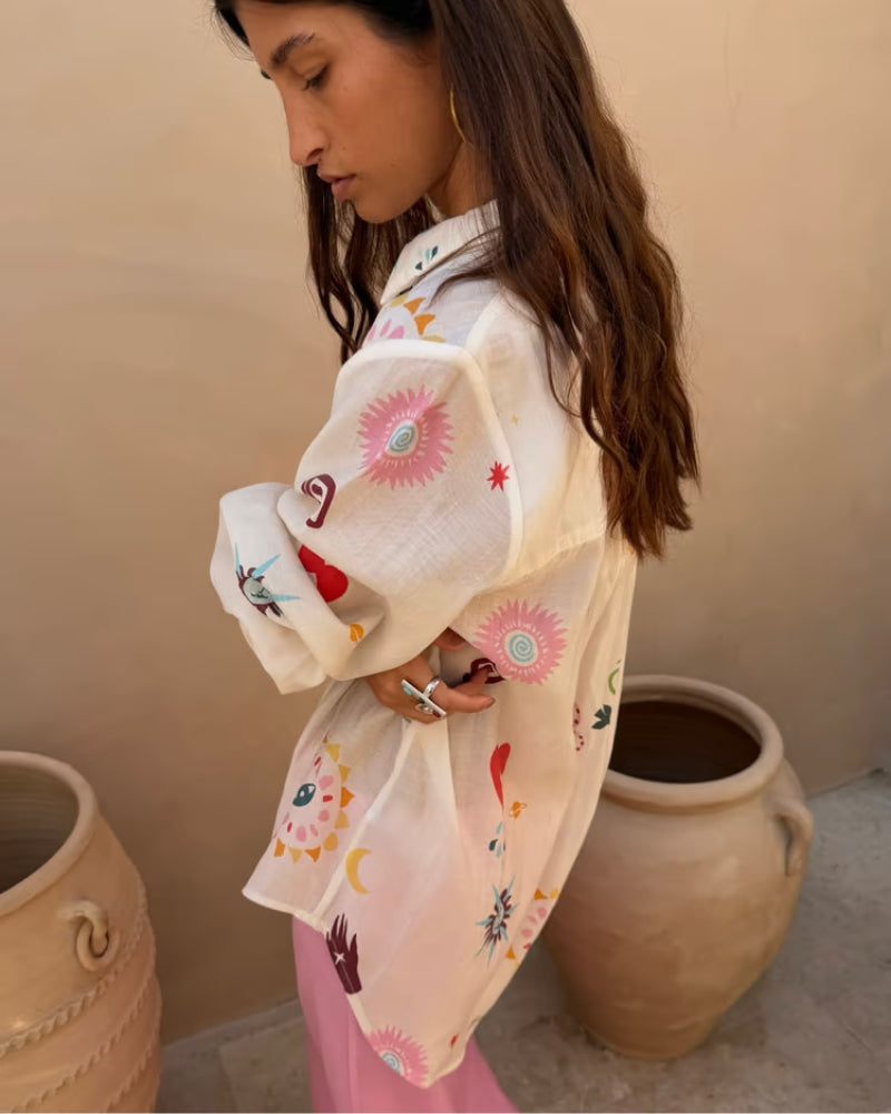 Never Fully Dressed Morocco Charms Marley Shirt white side view