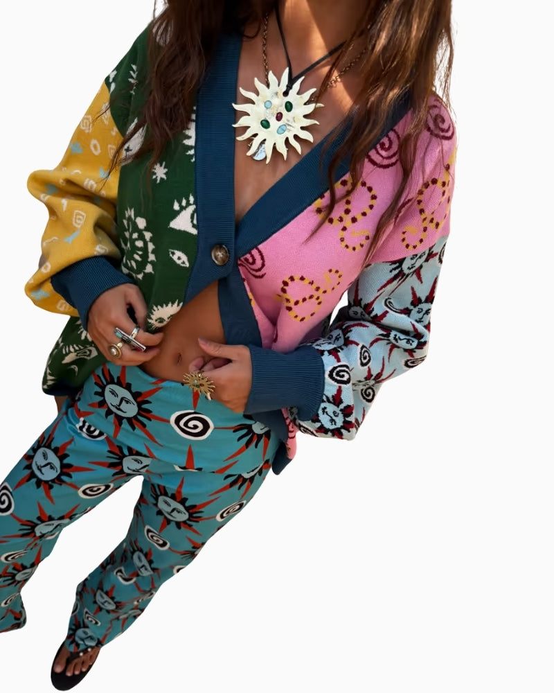 Never Fully Dressed Morocco Martha Knit Cardigan Multi upper body detail