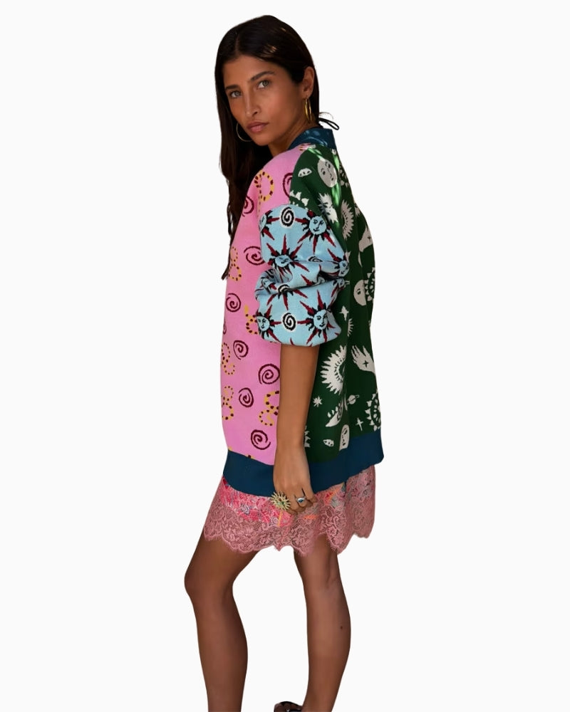 Never Fully Dressed Morocco Martha Knit Cardigan in Multi side view