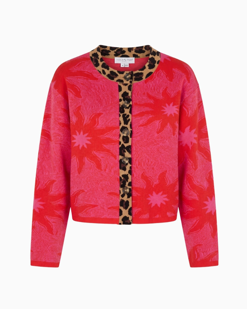 Never Fully Dressed Soleil Cardigan in red knit detail
