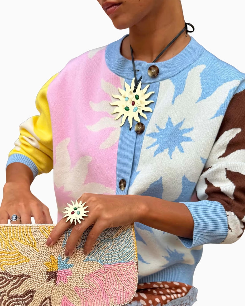Never Fully Dressed Soleil Hollie cardigan multicolour detail with buttons