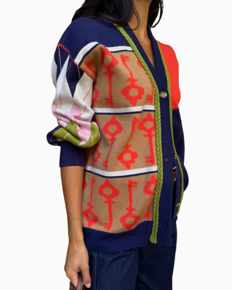 Never Fully Dressed Splice Martha Cardigan in Multi side view