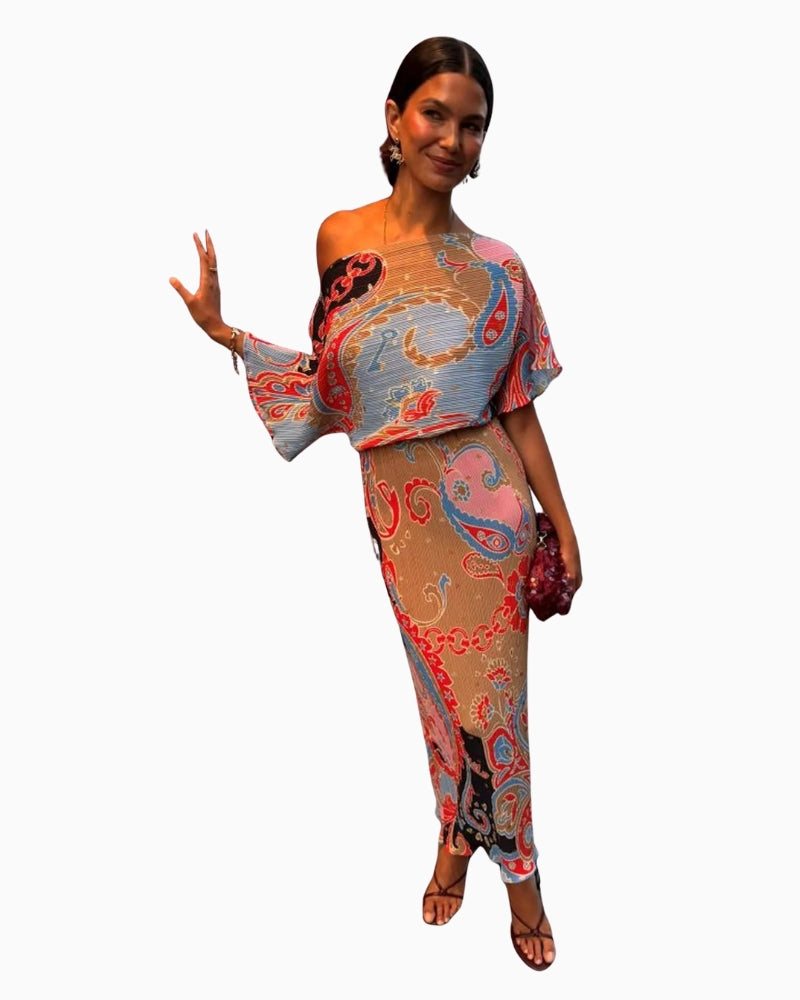 Never Fully Dressed Tilly Paisley Print Dress in multi front view