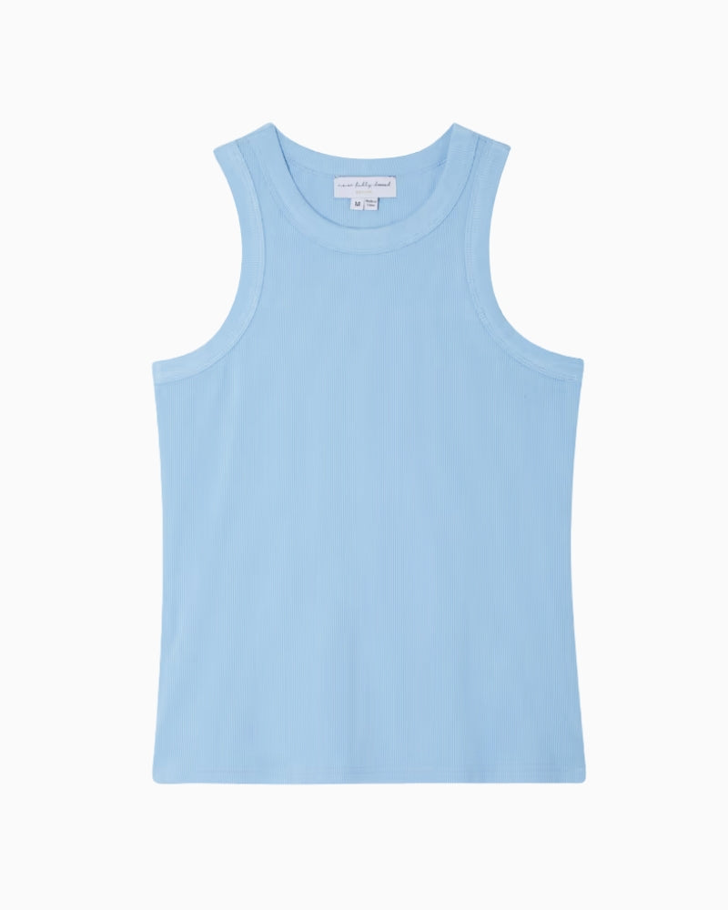 Never Fully Dressed ribbed tank top pale blue front view