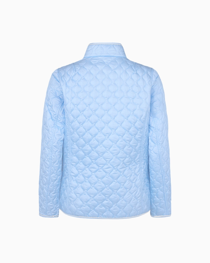 Normann reversible jacket blue cream plain blue side back view
