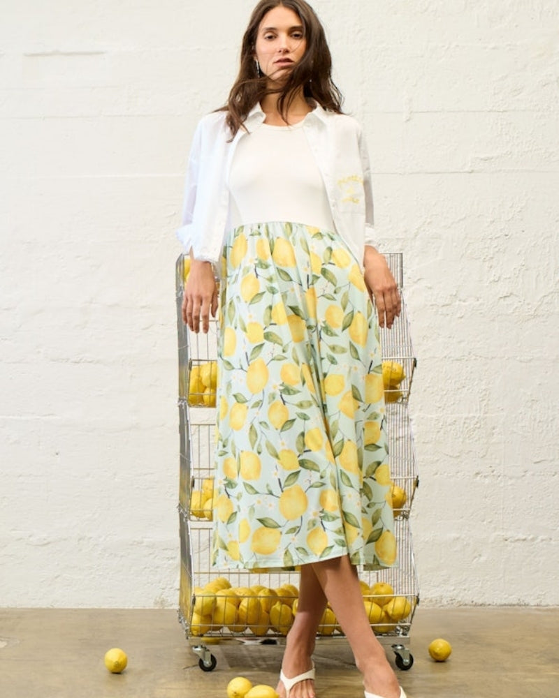 OUI Cotton Poplin Blouse in white model front view