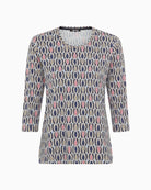 Olsen pink 3/4 sleeve cotton stretch T-shirt