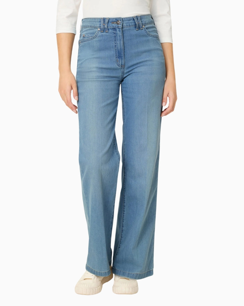 Olsen Anna wide leg jeans front view – Áines Boutique