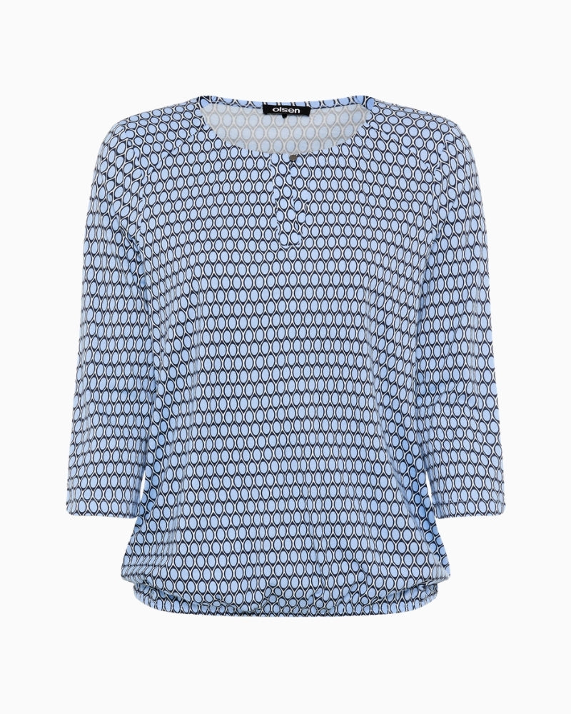 Olsen Clara print tunic top product front on white background – Áines Boutique